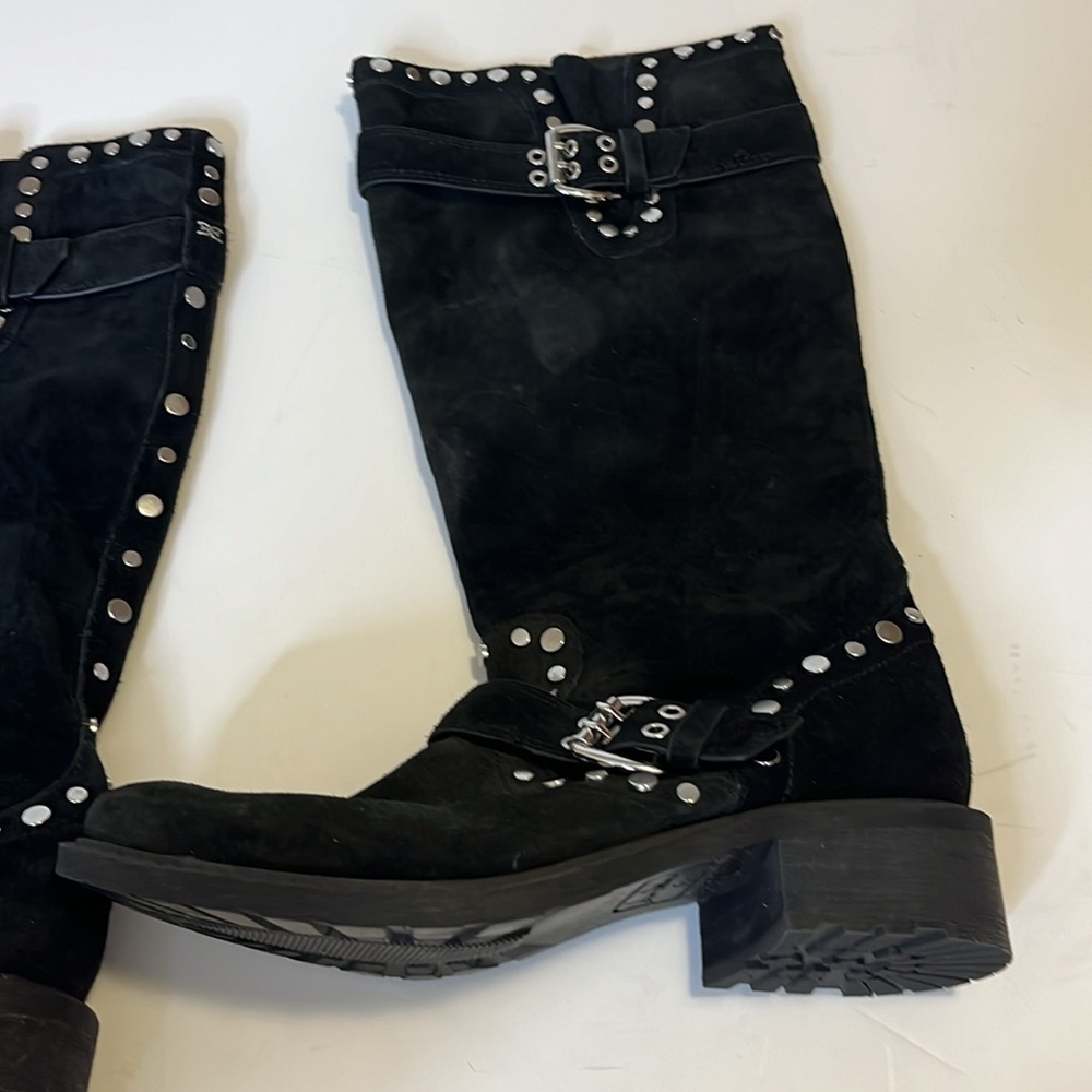 Sam Edelman, black boots leather studded  Size 6, like new never worn - Picture 6 of 7